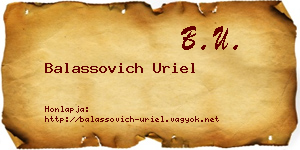 Balassovich Uriel névjegykártya